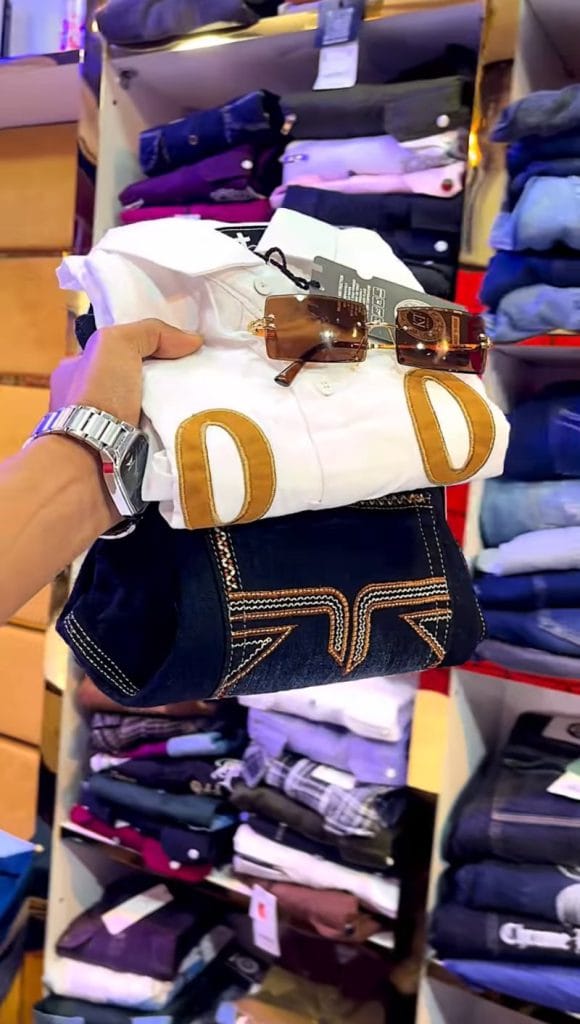 Men's White Graphic Shirt and Blue Denim Jeans Set | Versatile Smart-Casual Collection