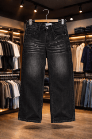 Men's Premium Black Denim Jeans – Comfortable Straight-Leg Style